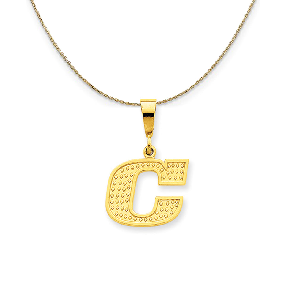 14k Yellow Gold Initial C Necklace - 16 Inch O459