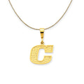 14k Yellow Gold Initial C Necklace - 16 Inch O459