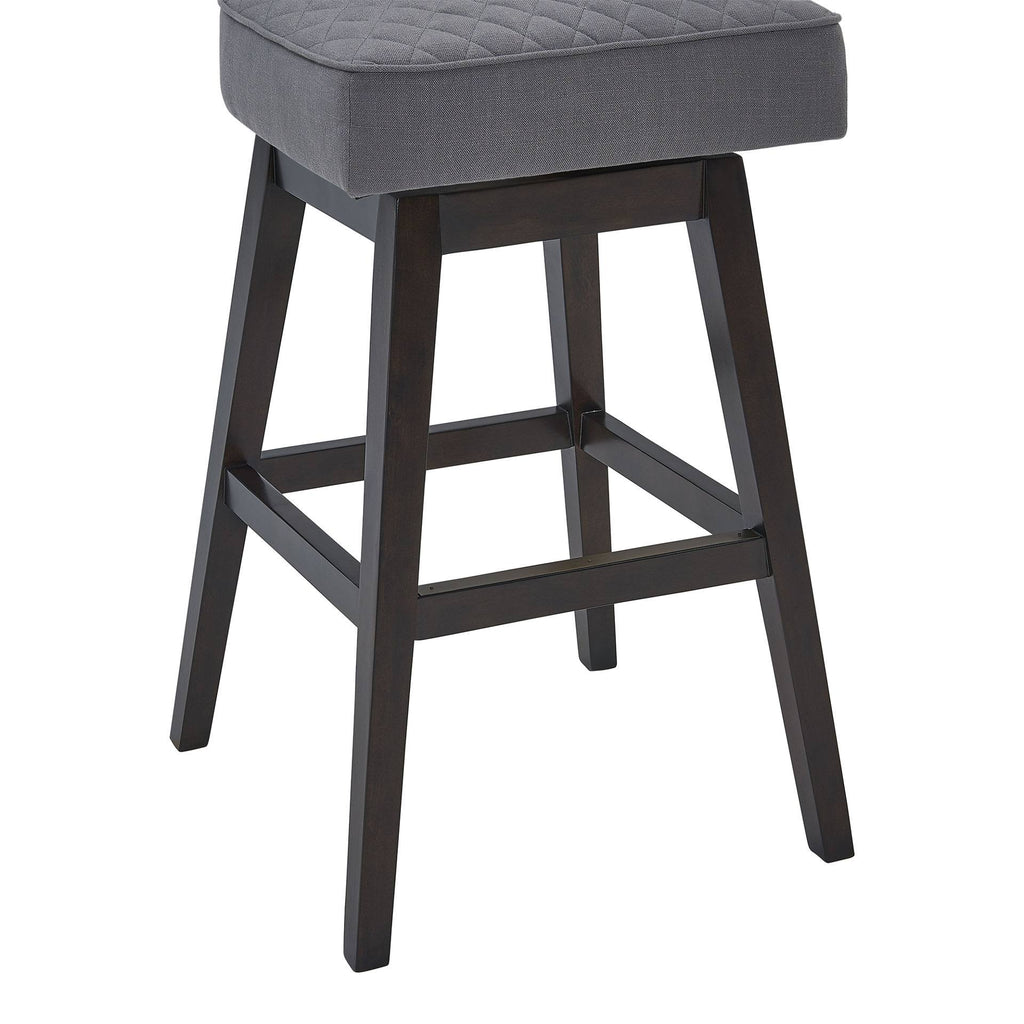 Espresso Finish Wood Swivel Tufted Barstool P433226