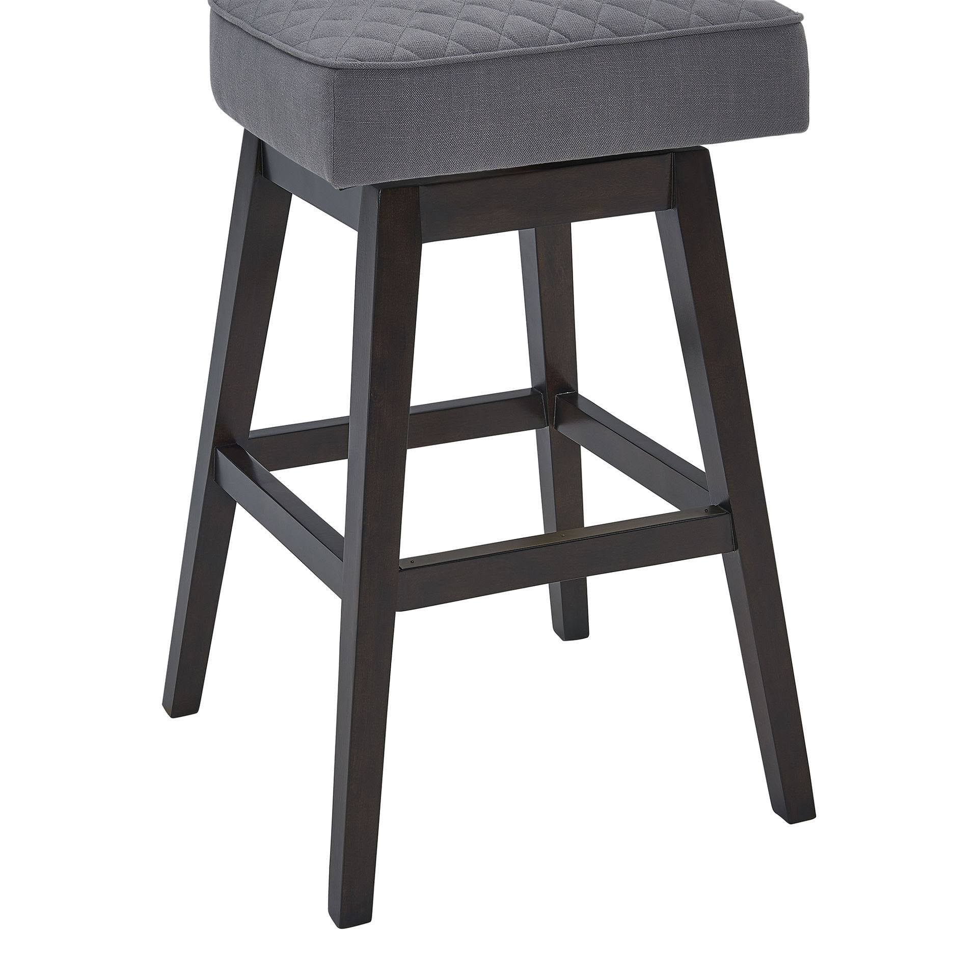 Espresso Finish Wood Swivel Tufted Barstool P433226