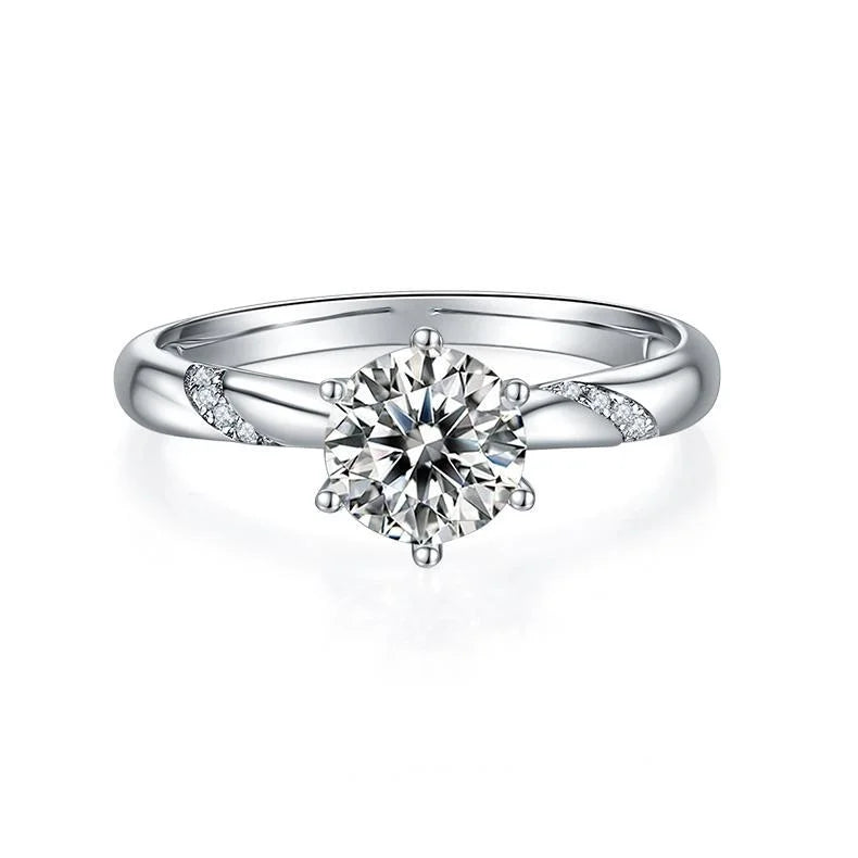 18K White Gold Plated Moissanite Engagement Ring T7951