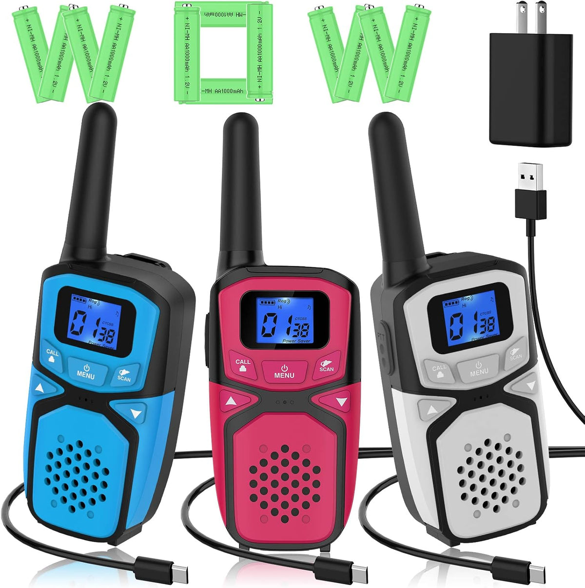 4 Pack Rechargeable Walkie Talkie Handheld Radio R2488