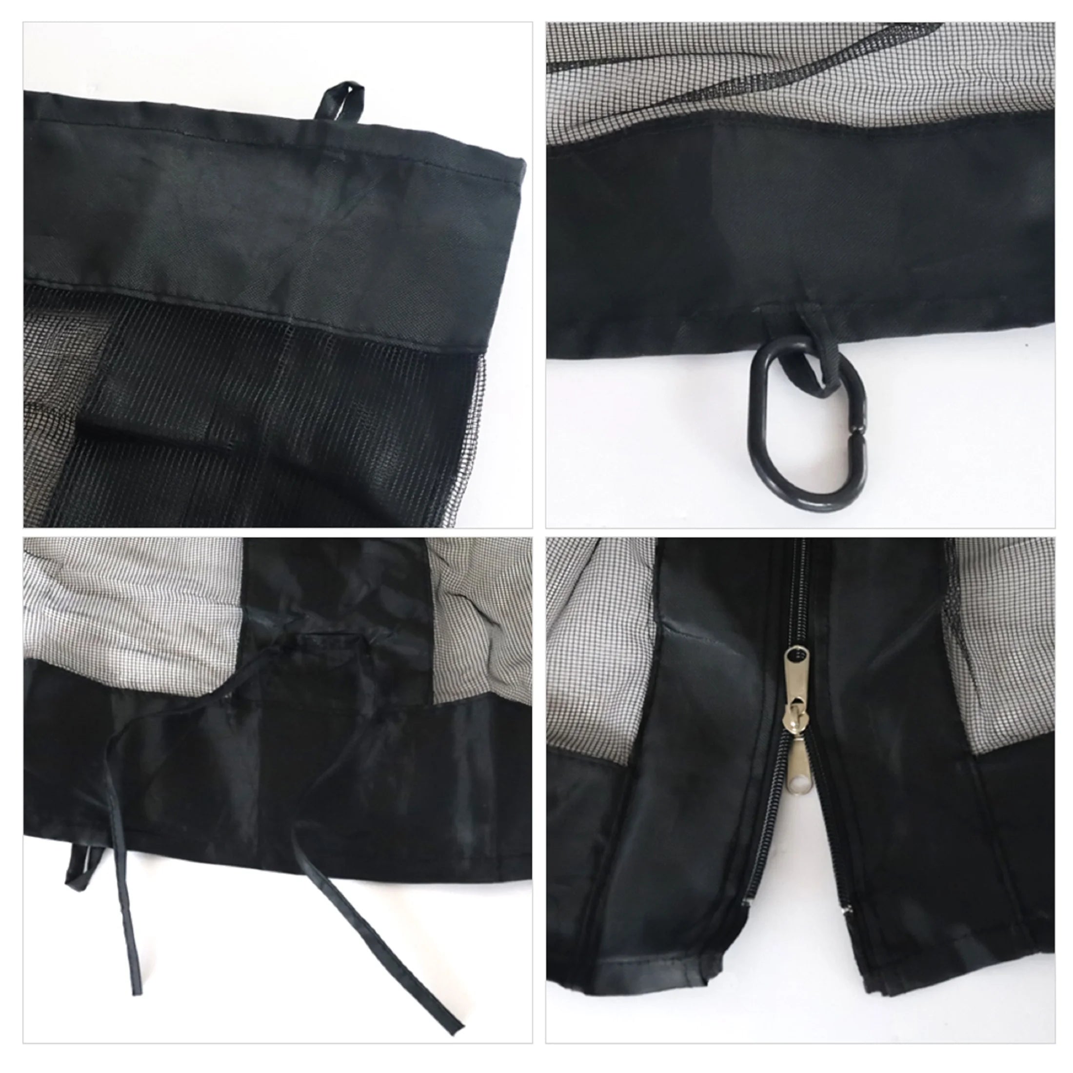 Black 10'x10' Gazebo Netting 4 Panels with Zipper I4496