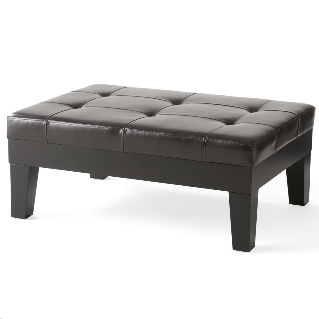Dark Espresso Bonded Leather Storage Ottoman C231997