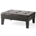Dark Espresso Bonded Leather Storage Ottoman C231997