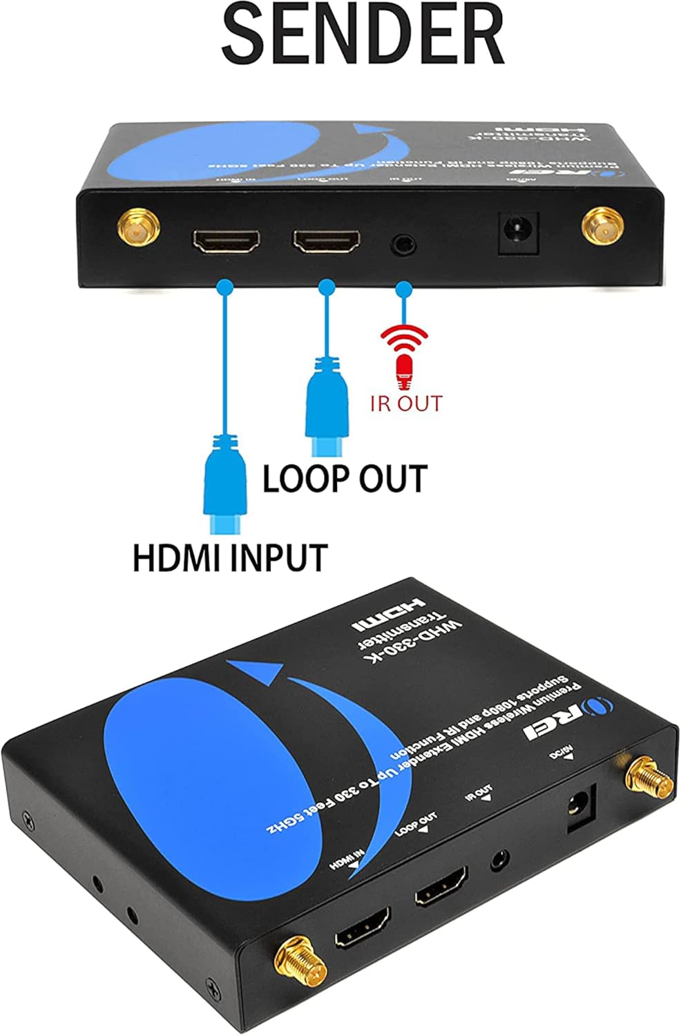 Wireless HDMI Transmitter & Receiver Extender 300 Feet 2.4 Ghz O5309
