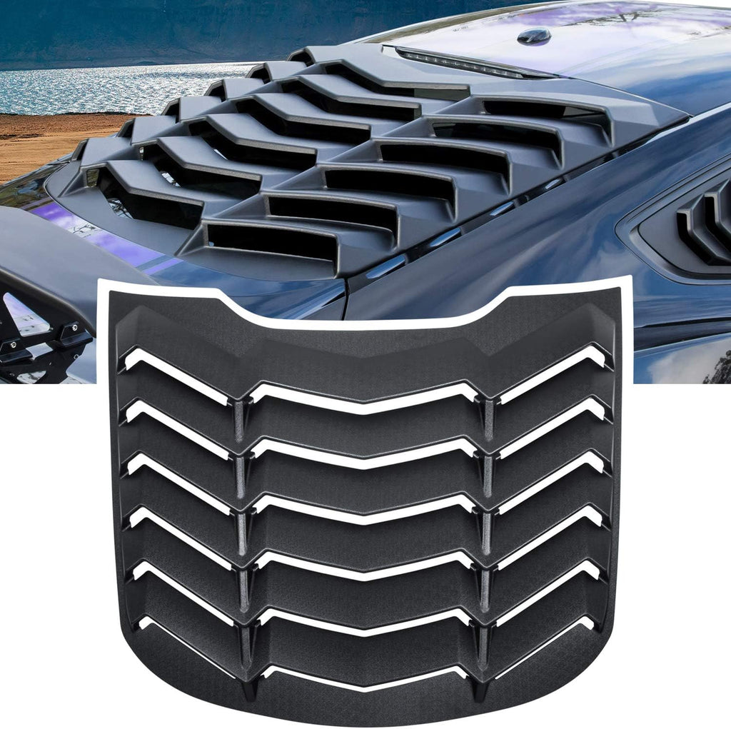 Rear Window Louver Sun Shade Cover Matte Black ABS L240831