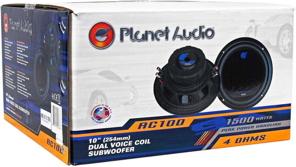 10 Inch 3000 Watt 4 Ohm Dual Voice Coil Car Audio Subwoofers, Black, Pair B83250