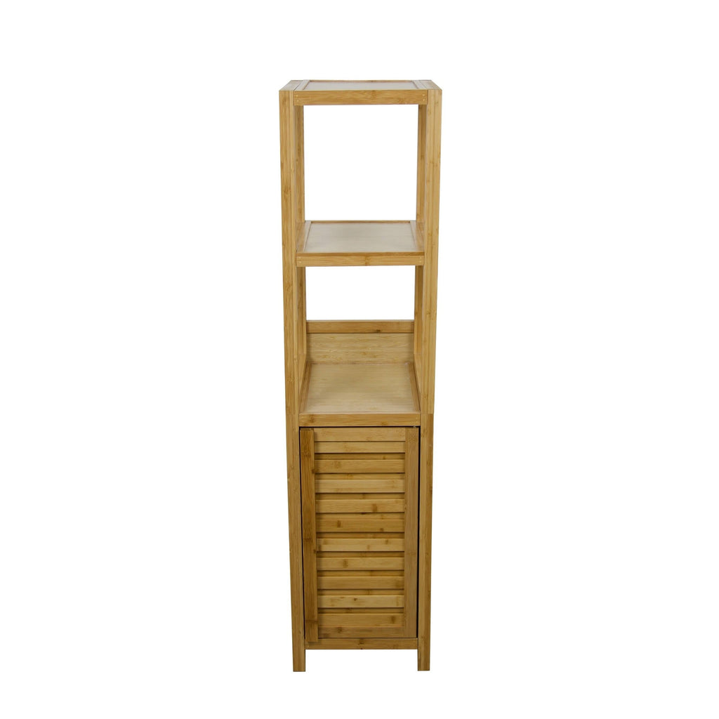Tan Bamboo Storage Tower Cabinet V913