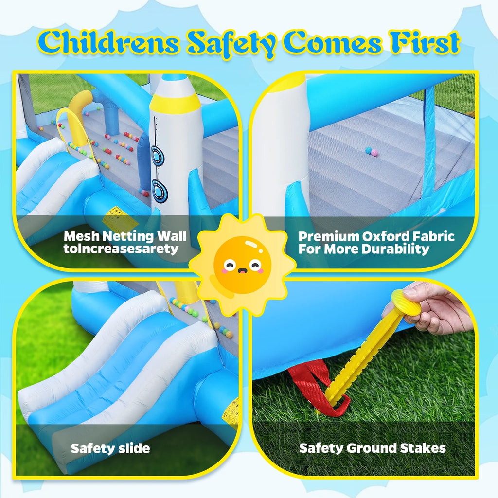 Inflatable Bouncer with Blower, 198" x 180" Play Area, 96" Tall C48435