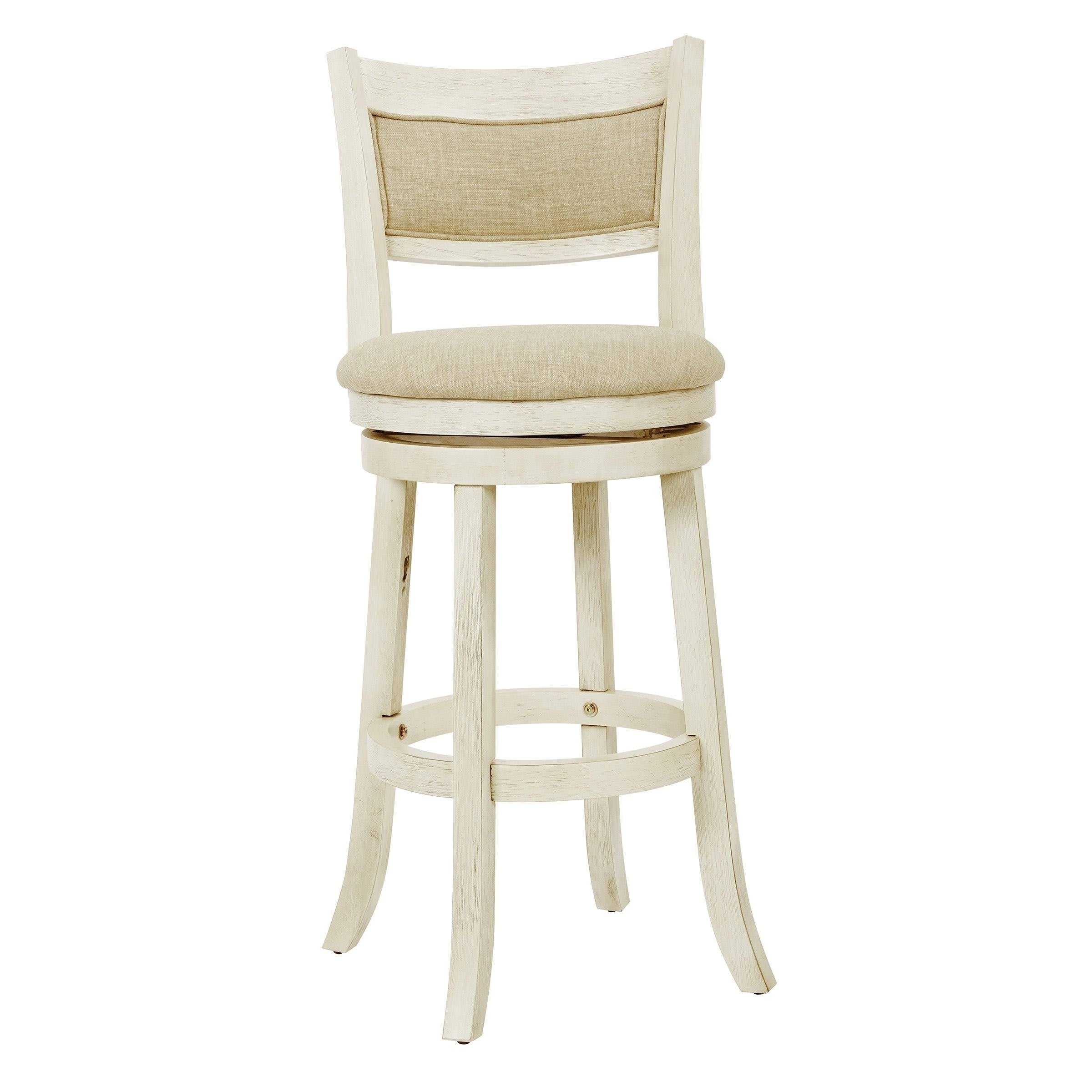 Antique Grey Swivel Stool with Solid Back M4722