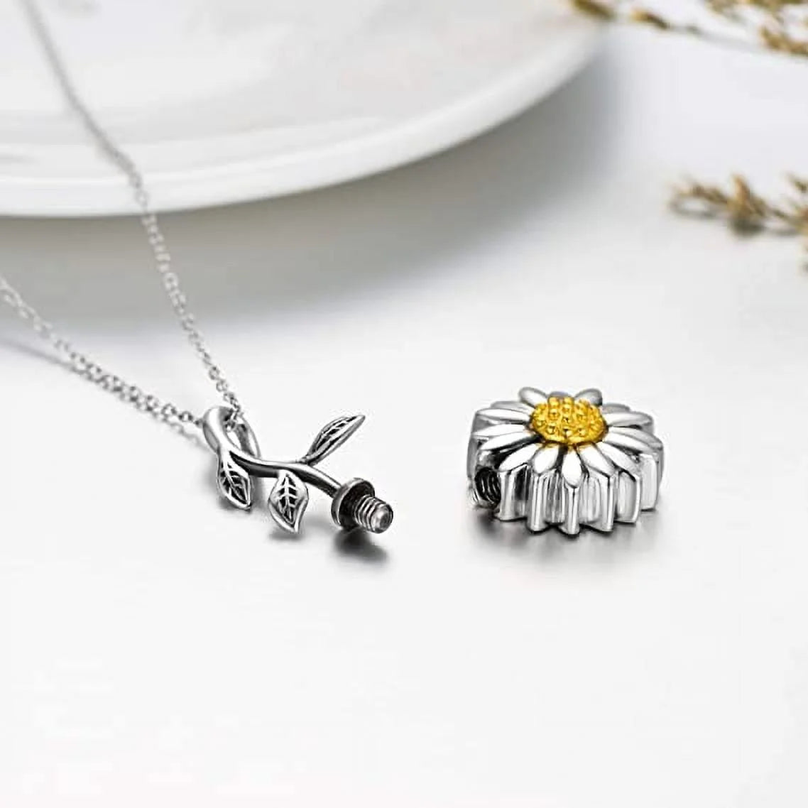925 Sterling Silver Urn Necklace Pendant Locket B900265