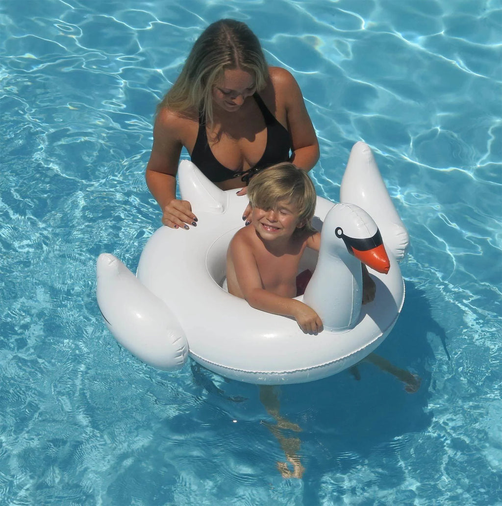 White Inflatable Baby Seat Pool Ride-On X622384