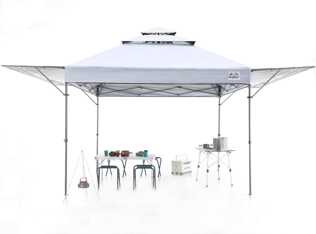10x17 Instant Pop Up Canopy Tent with Ventilation and Adjustable Dual Half Awnings Black U22981