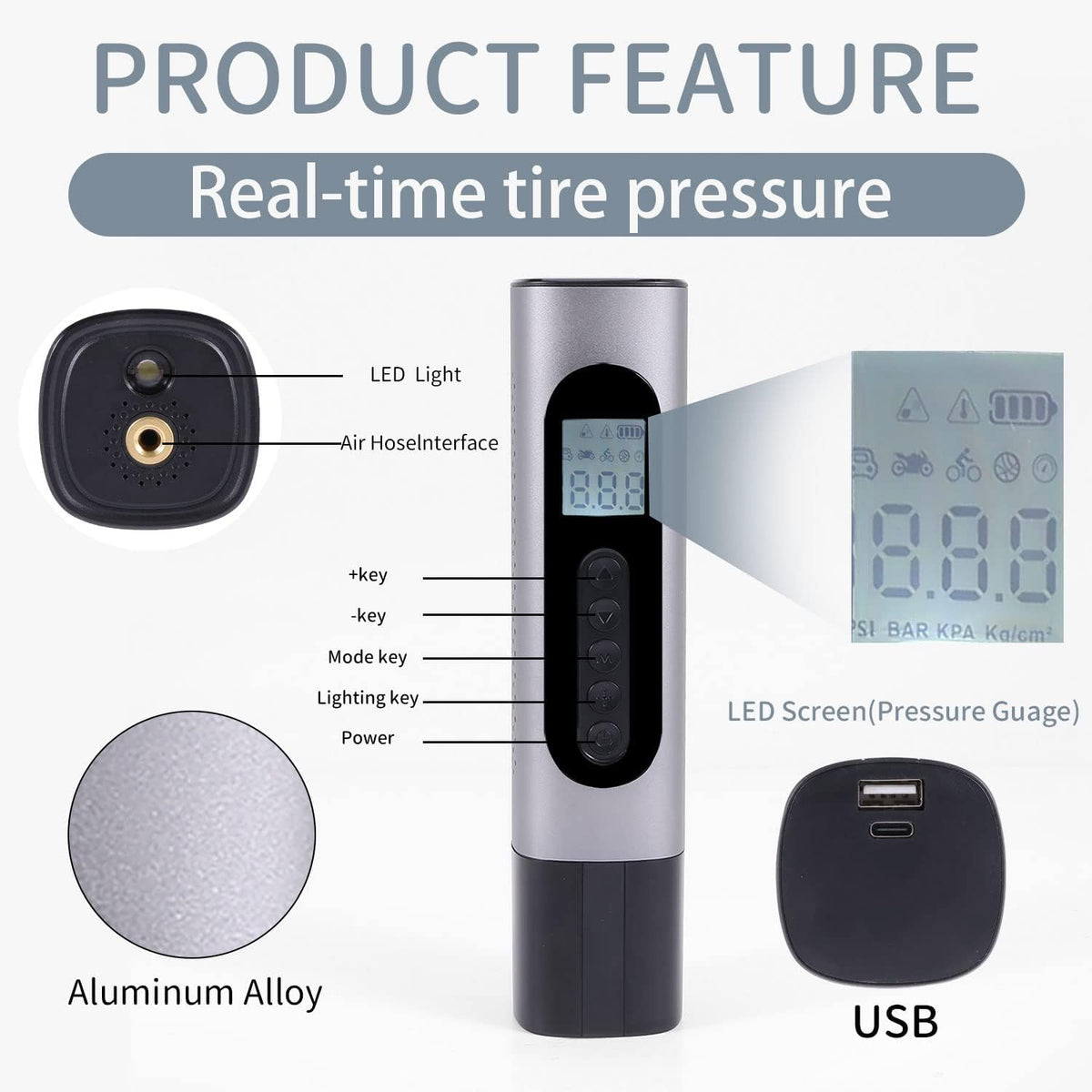 Tire Inflator Portable Air Compressor 150 Psi with Digital Pressure Gauge A385972