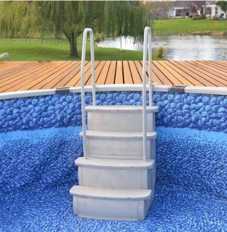 Easy Entry Steps with Dual Handrails for Above Ground Swimming Pools N172687