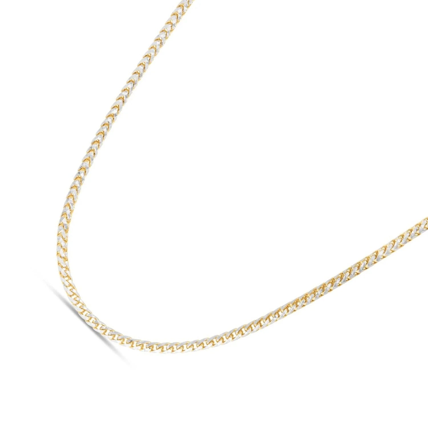 14K Two Tone Gold Pave Franco Chain Bracelet 8 Inches S88944