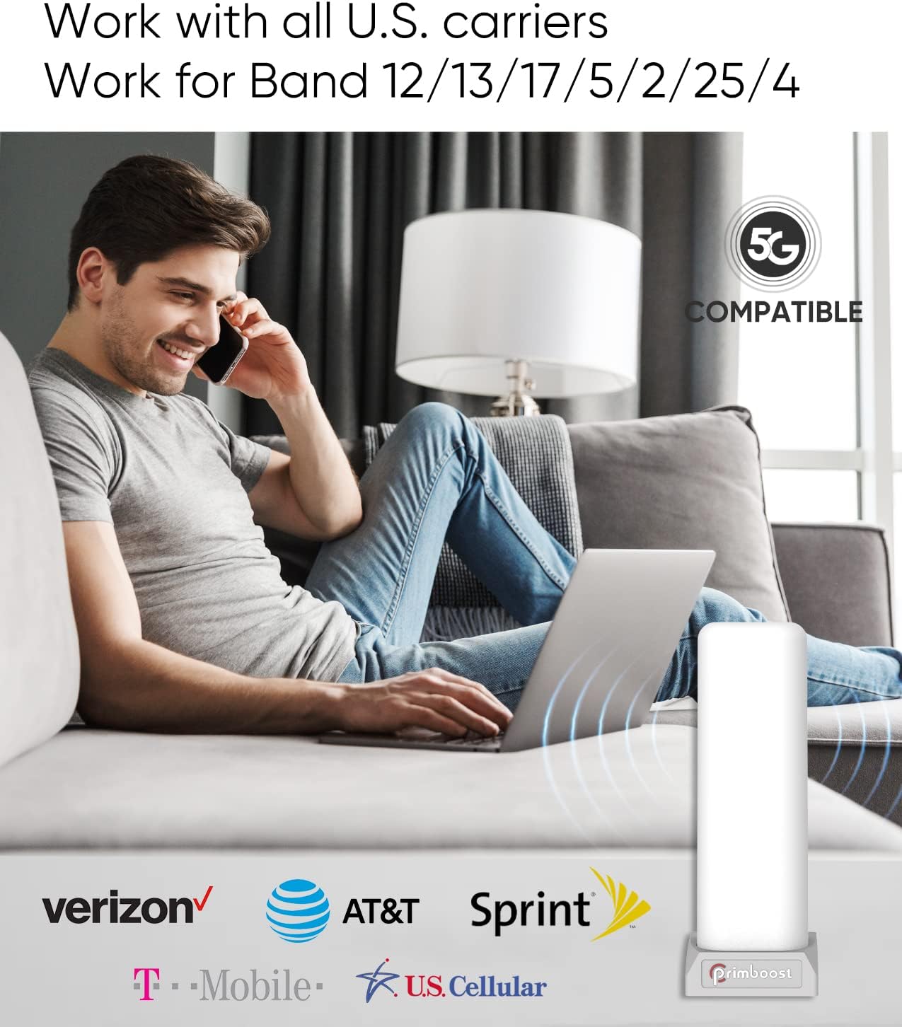 Cell Phone Booster Kit for Home Office, 3G 4G 5G Z22855