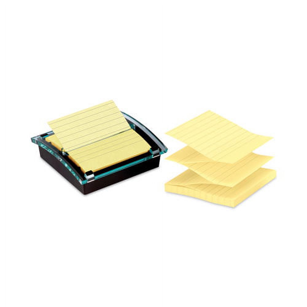 Pop-up Note Dispenser, Black/Clear, Includes (3) Canary Yellow Super Sticky Pop-up Pad, Bundle of 10 Packs A80602