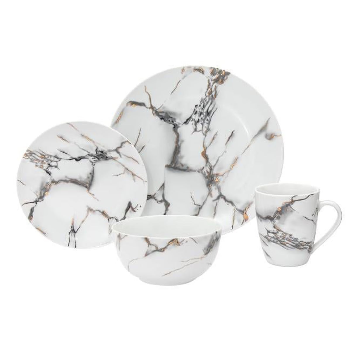 16 Piece Marble Porcelain Dinnerware Set Q98323
