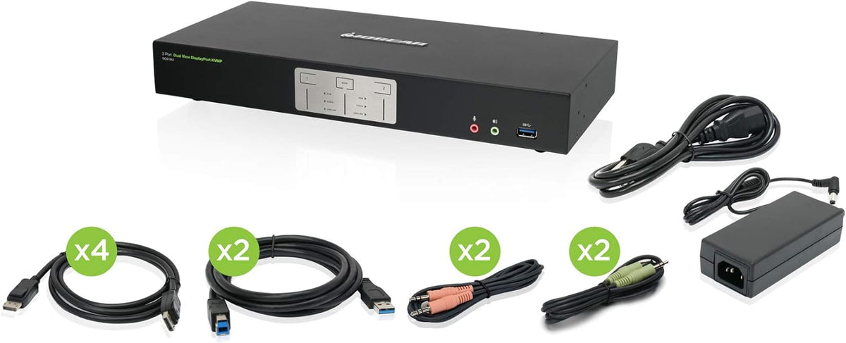 2-Port HDMI KVM Switch with Cables and Audio, Black F68764