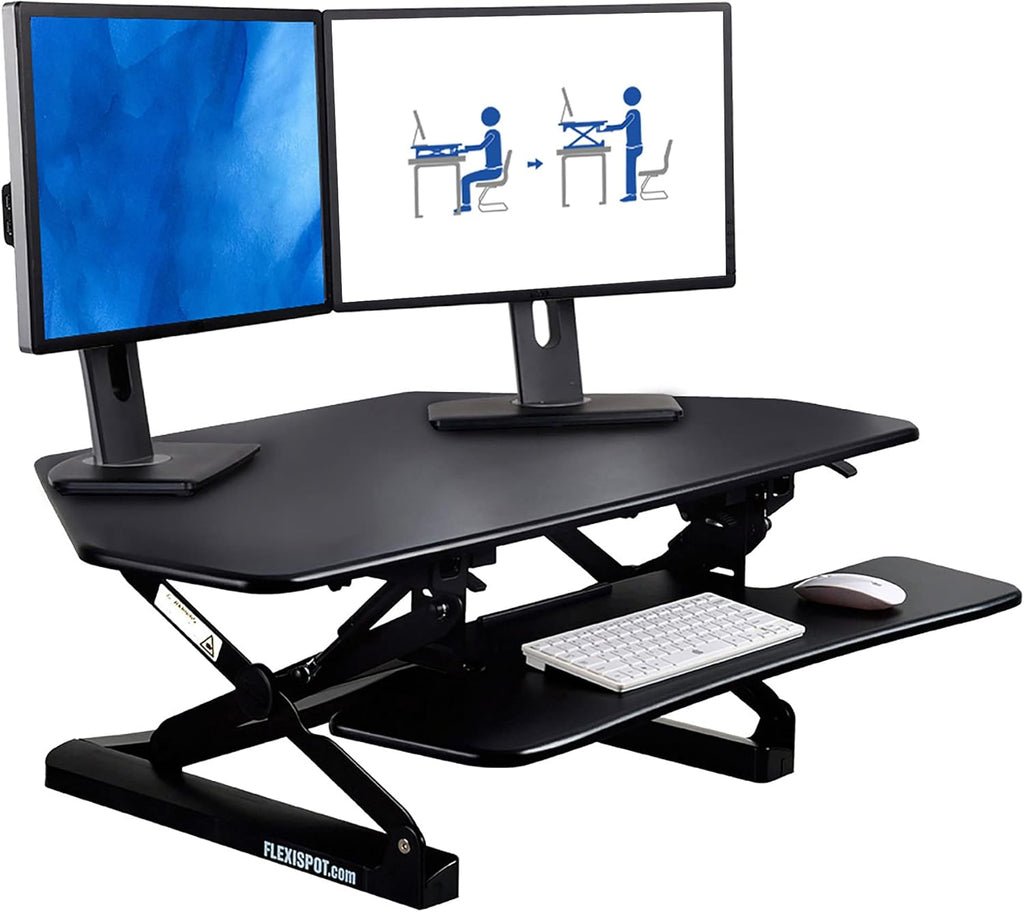 White Height Adjustable Standing Desk Converter W9408