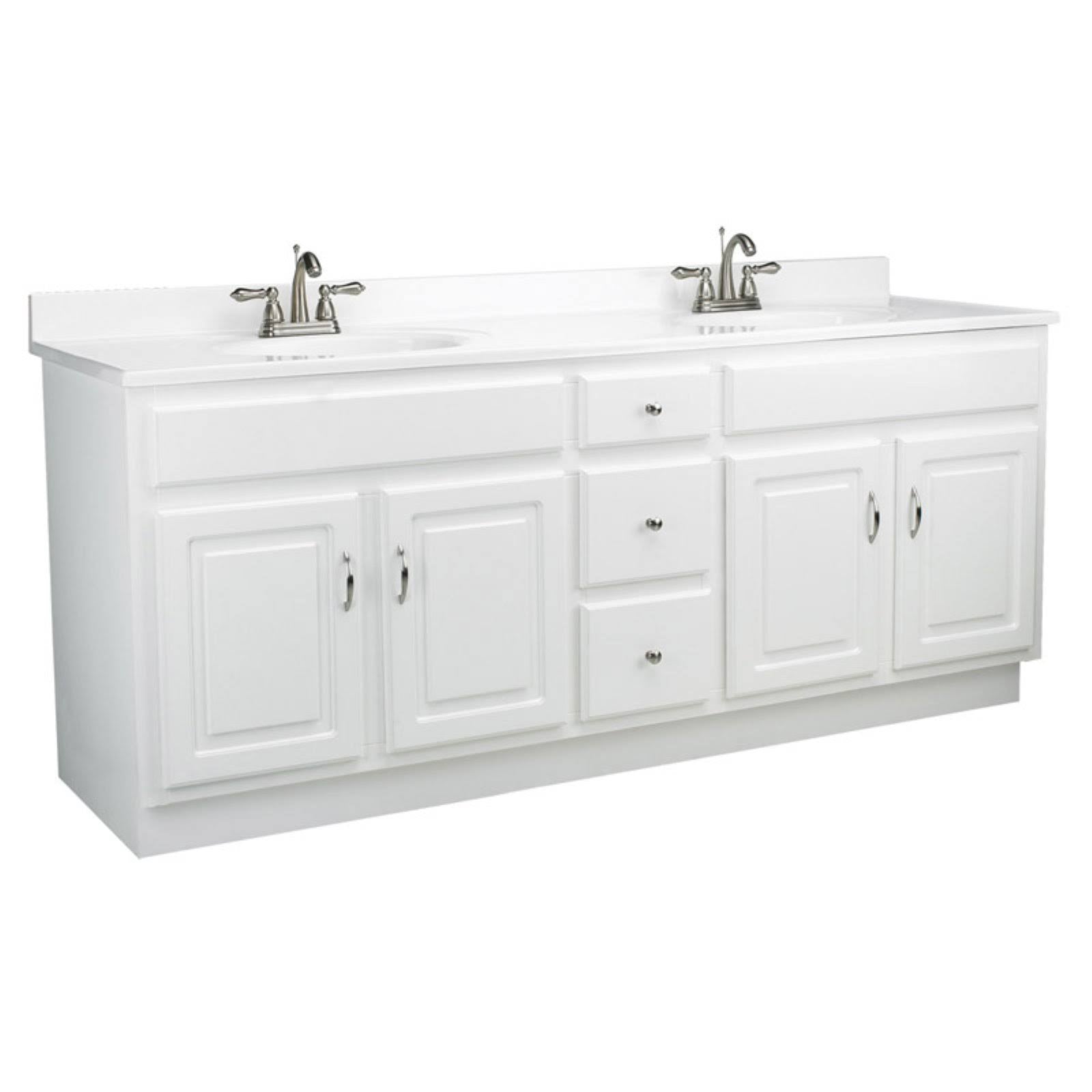 White Gloss Vanity Cabinet with 4-Doors and 3-Drawers X327