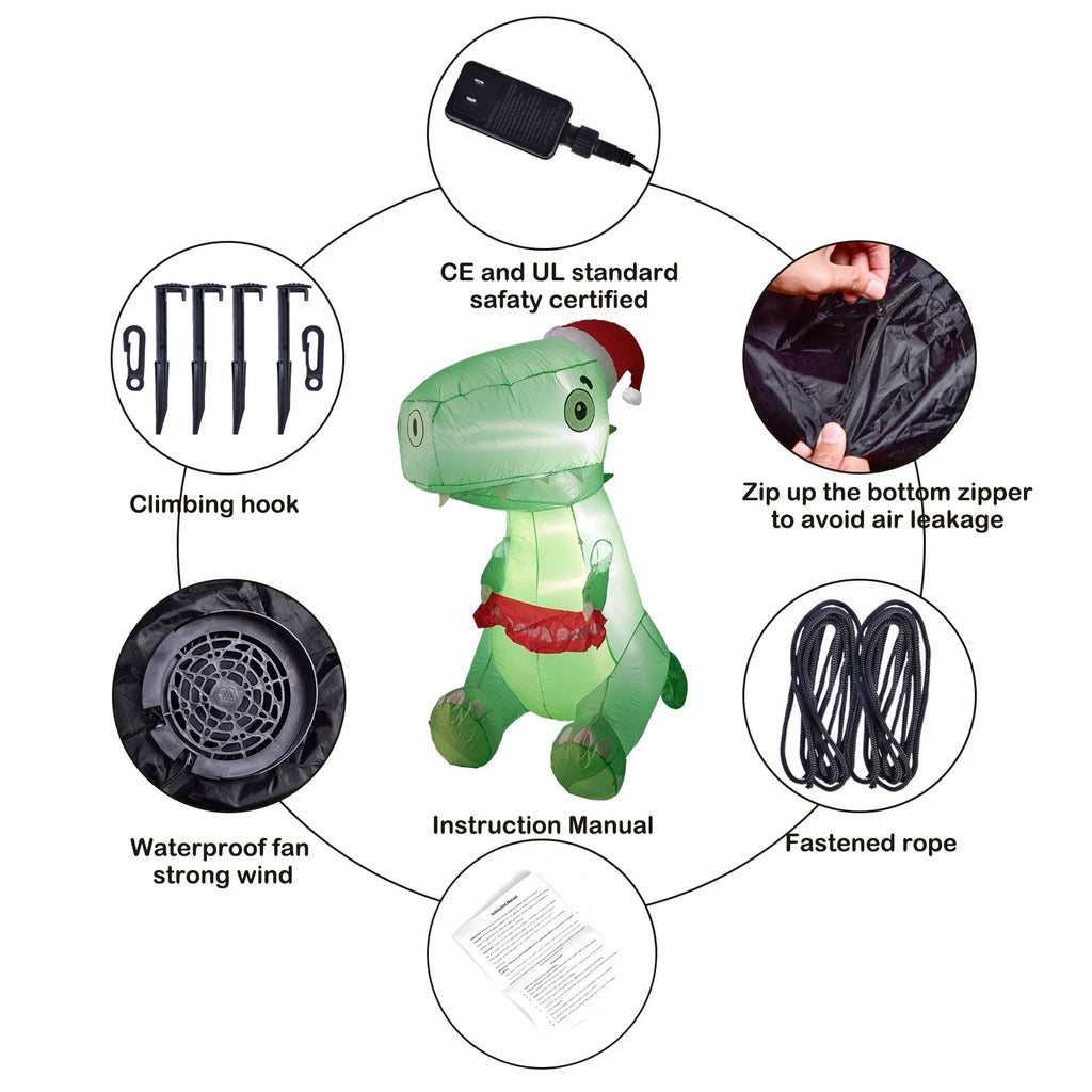 Outdoor Dinosaur Christmas Yard Inflatable K552940