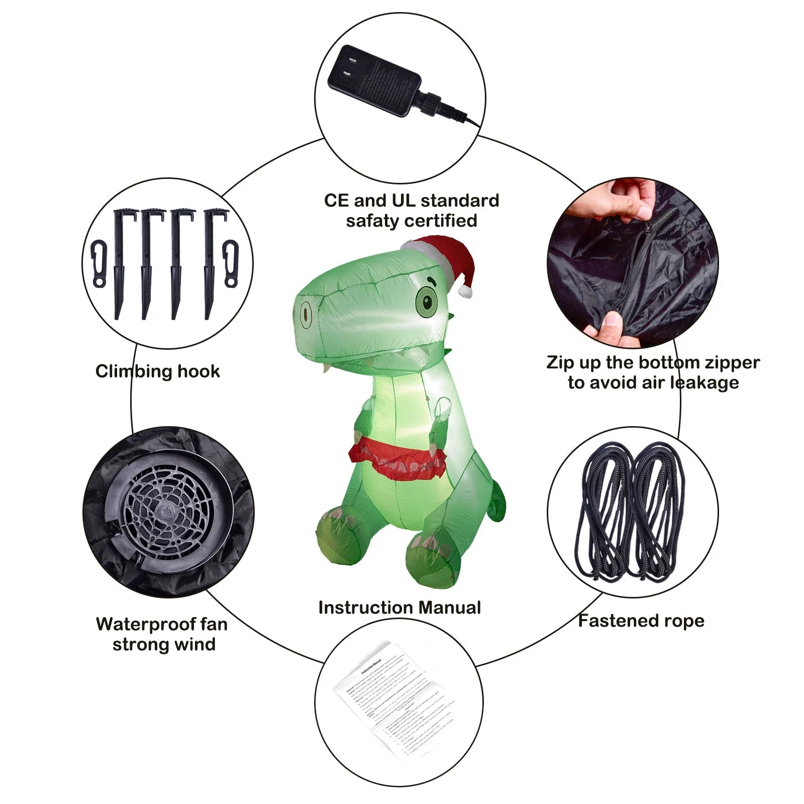 Outdoor Dinosaur Christmas Yard Inflatable K552940