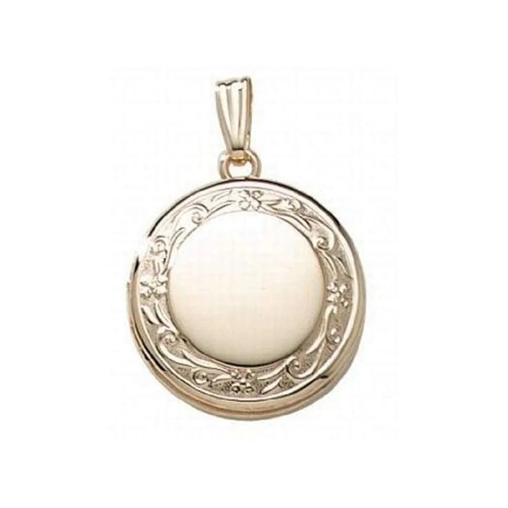 14K Yellow Gold Filled Round Locket Necklace X603362