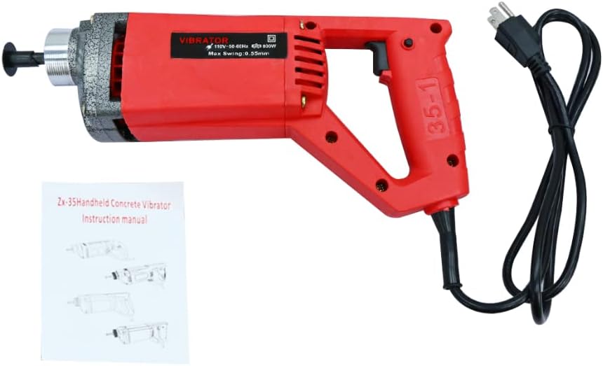 Electric Concrete Vibrator 110V 800W Hand Held 1.2M Hose Pack of 2 A180805