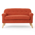Orange and Brown Contemporary Rectangular Loveseat Z416