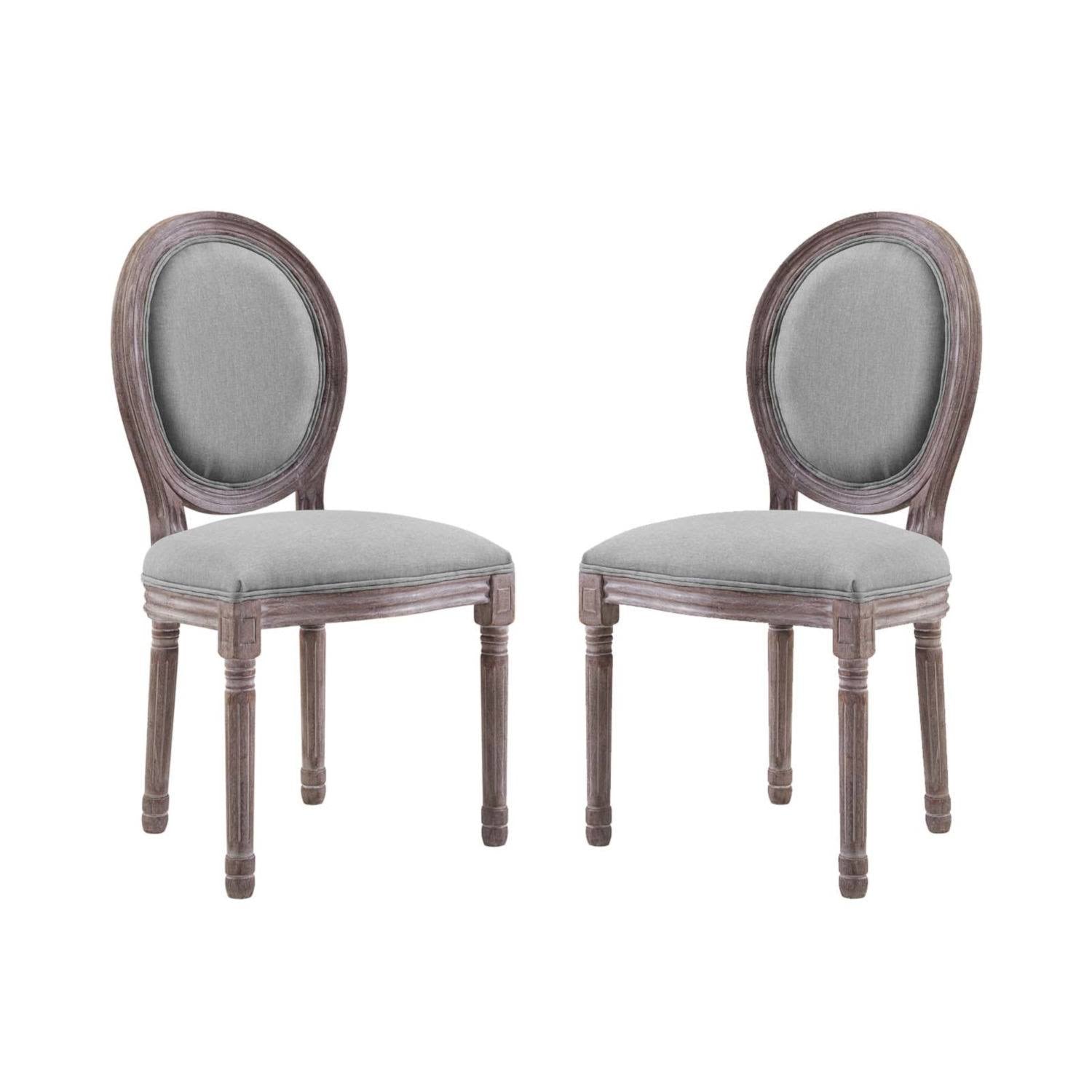 Light Grey Dining Side Chair, Set of Two E780165