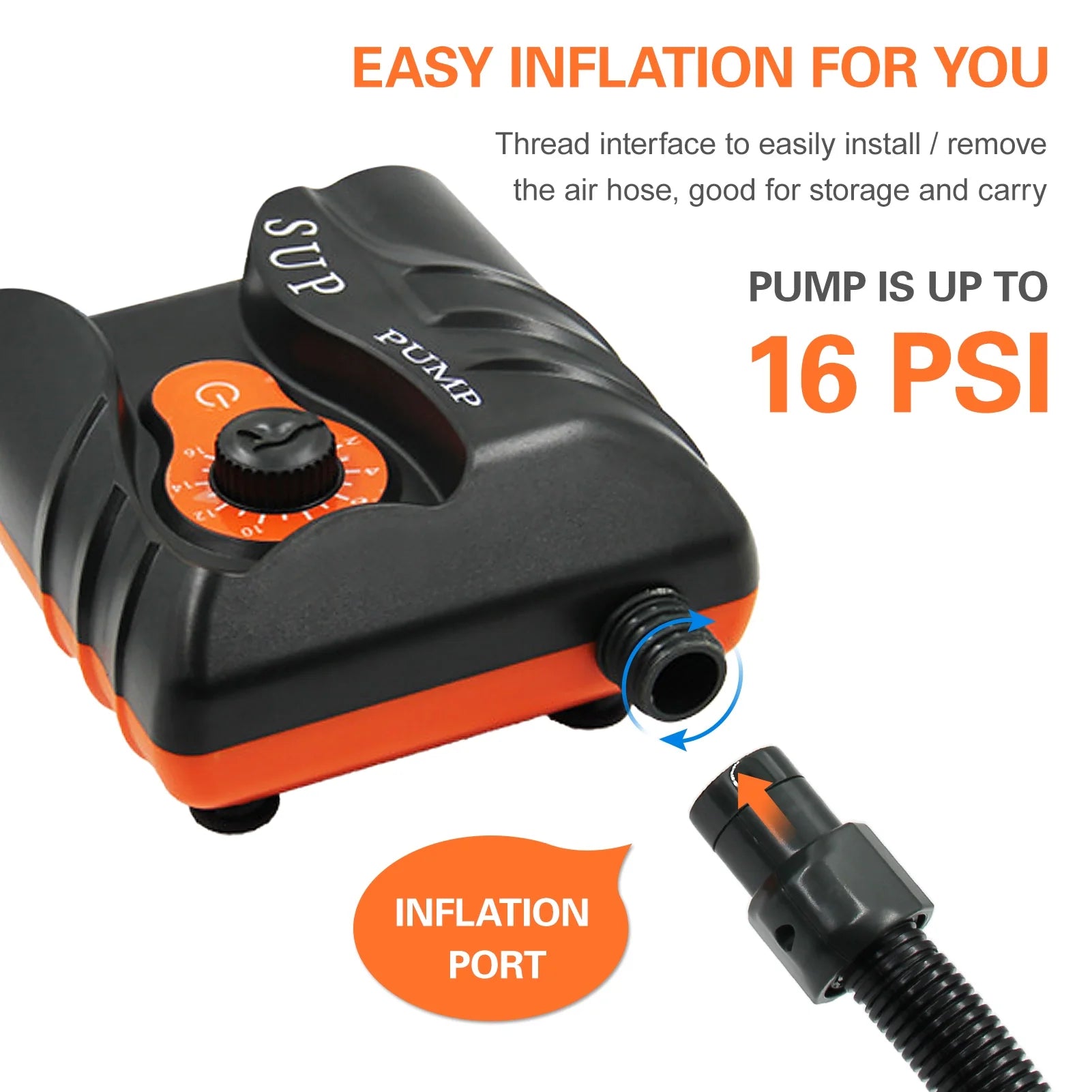 16 PSI Electric Inflation Air Pump with 6 Nozzles B720915