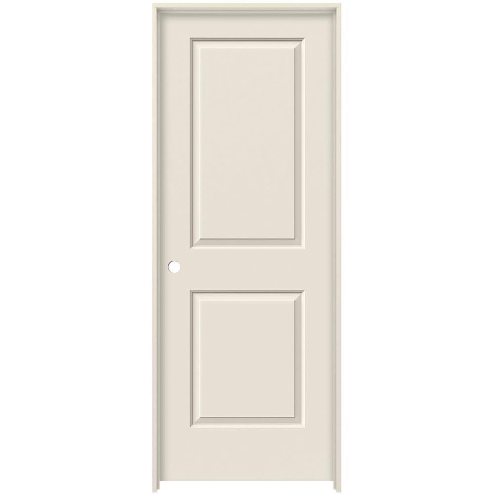 28 in. x 80 in. Primed Right-Hand Solid Core Molded Composite MDF Single Prehung Interior Door X698473