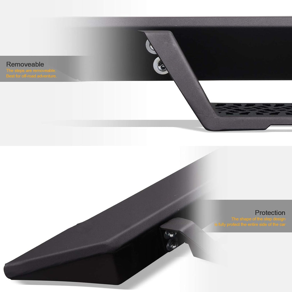 Matte Black Modular Drop Step Side Nerf Bars Rail Running Boards E196834