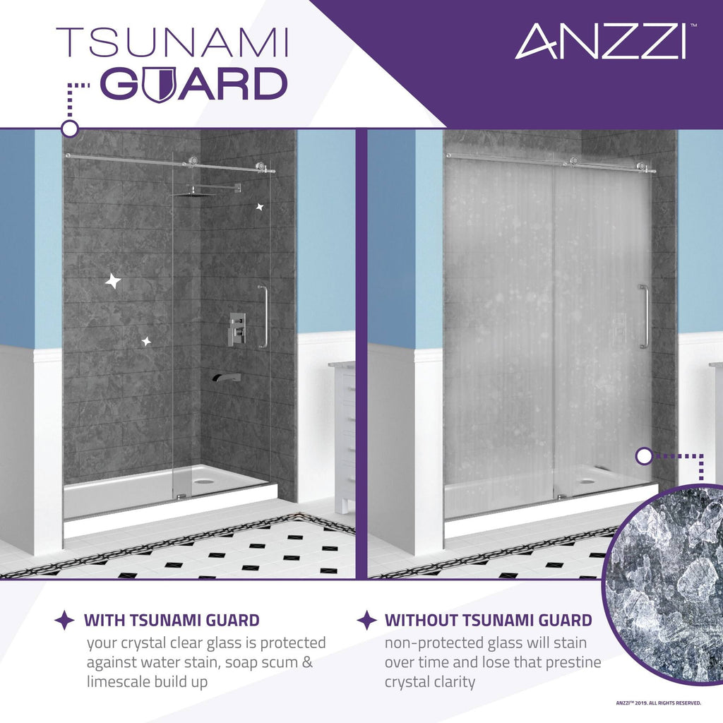 Framed Shower Door in Matte Black Z9863