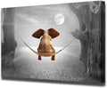 Black and White Elephant Canvas Wall Art 40x60cm D3764