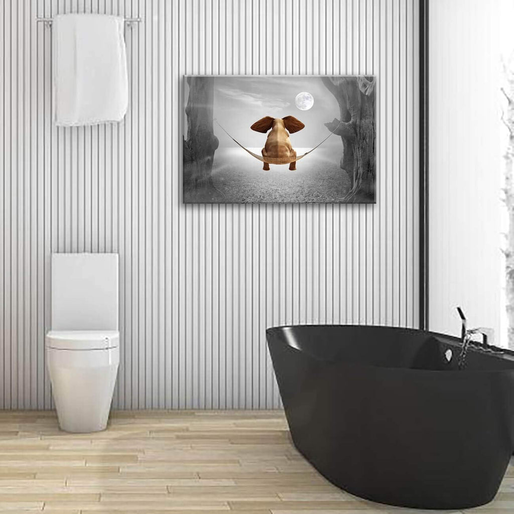 Black and White Elephant Canvas Wall Art 40x60cm D3764