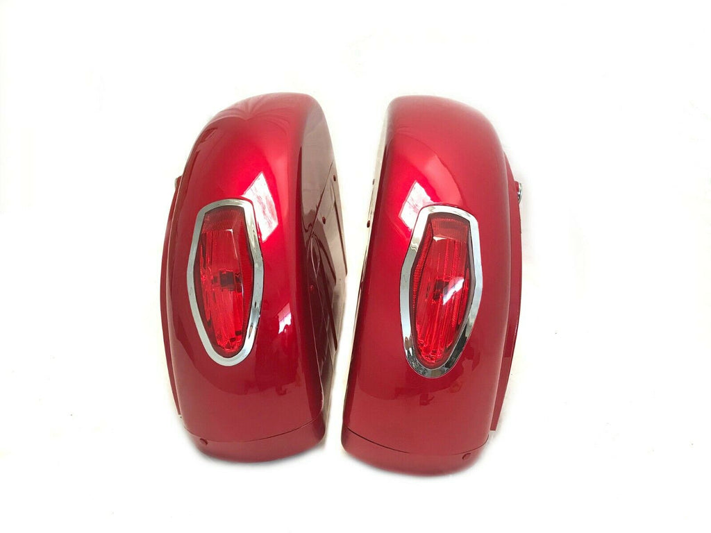 Burgundy Red Universal Motorcycle Hard Bag Saddlebags Y475108