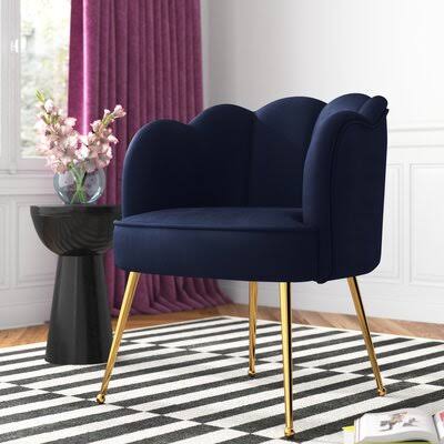 Blue Velvet Barrel Chair M833