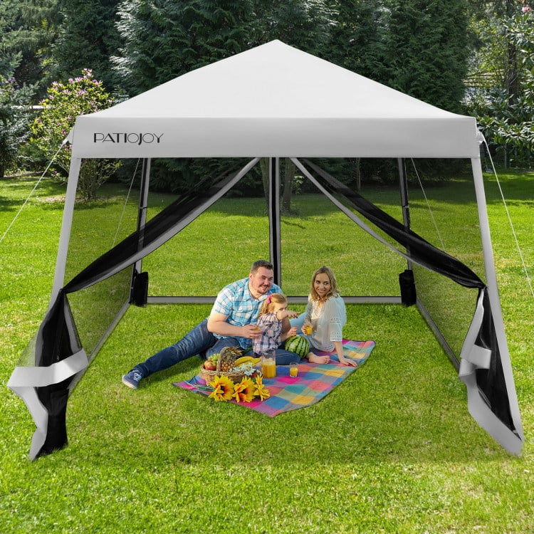 Pop-Up Canopy with Mesh Sidewalls - 10 x 10 Feet J72744