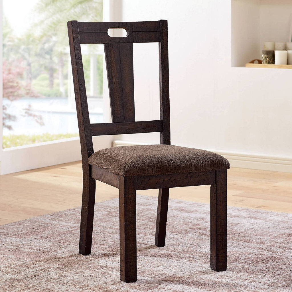 Set of 2 Padded Seat Side Chair Brown T6623