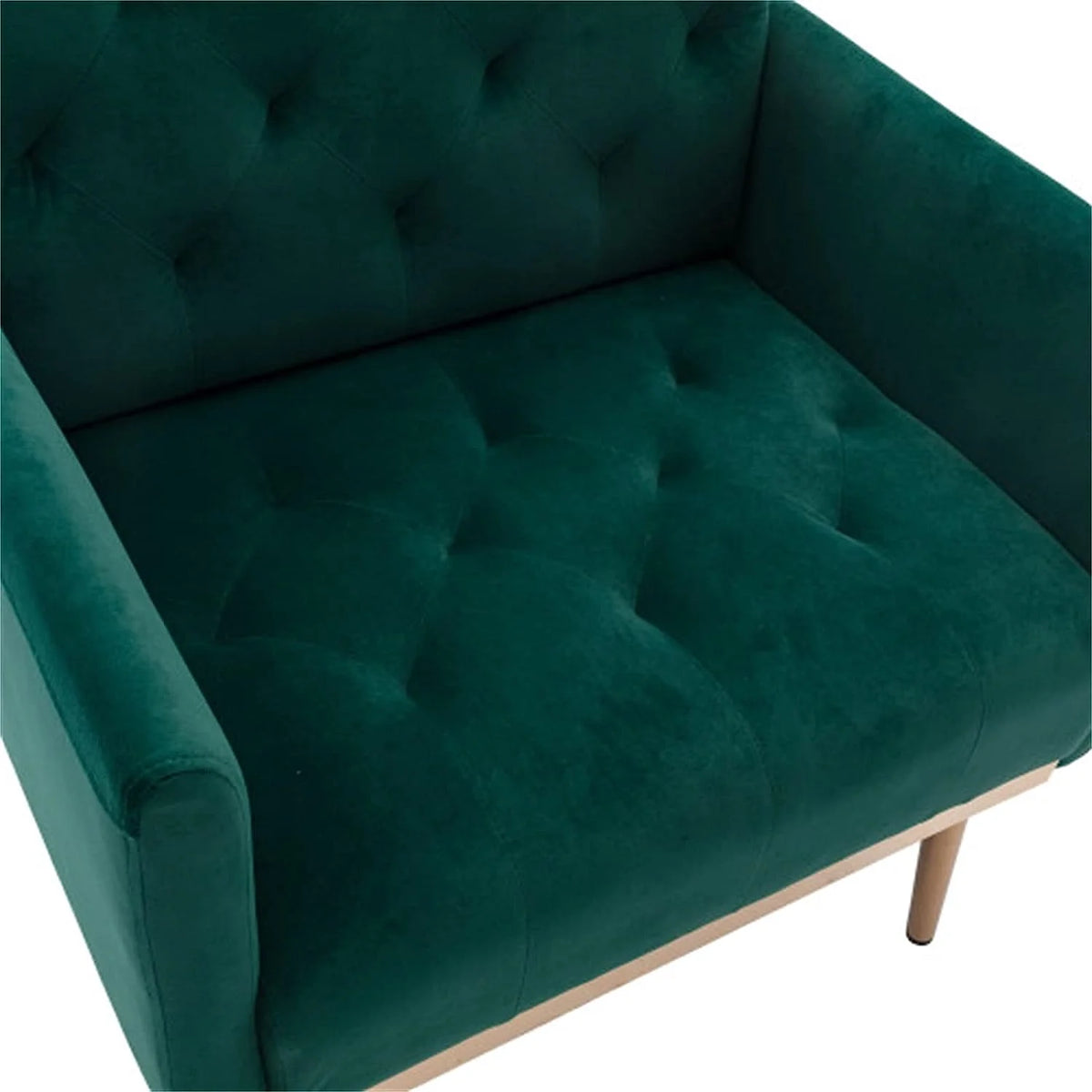 Square Velvet Accent Chair with Golden Metal Legs G22758