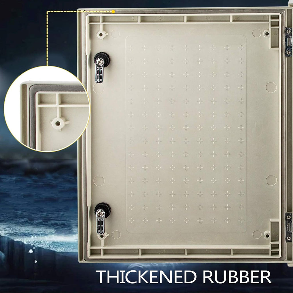 NEMA 4X Fiberglass Steel Electrical Box, 20 x 16 x 8 inches, IP66 Waterproof Hinged Junction Box M7382