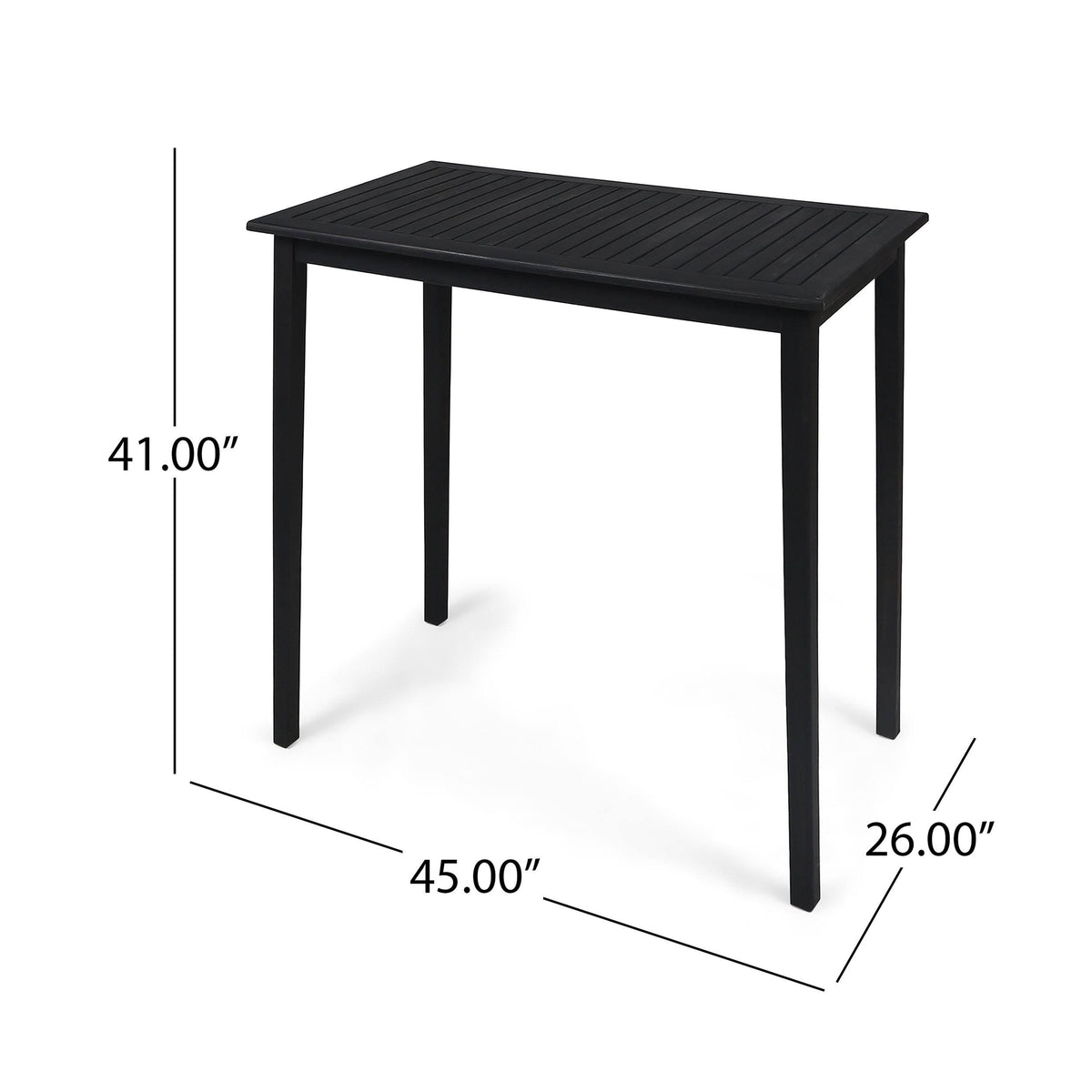 Teak Finish Acacia Wood Rectangle Bar Table B899210