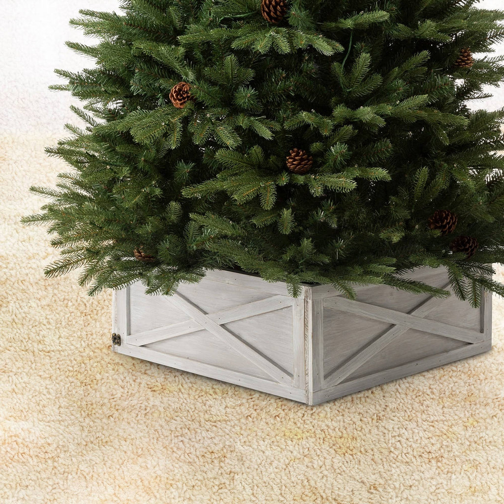 Brown Wooden Christmas Tree Collar C925