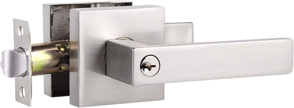 7 Pack Satin Nickel Square Reversible Passage Door Lever V409314