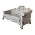 Ivory Velvet Sofa with Six Toss Pillows C65735