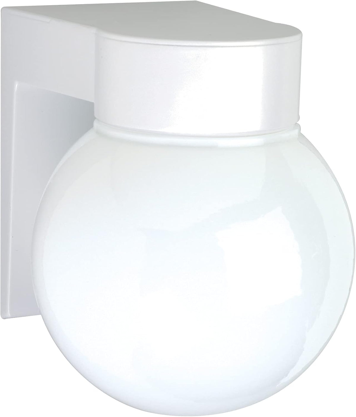 Satin Aluminum Outdoor Wall Mount Light with White Glass Cylinder F556
